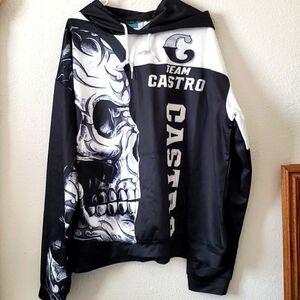 Team Castro Skull Long Sleeve Hoodie Size 2XL NWOT